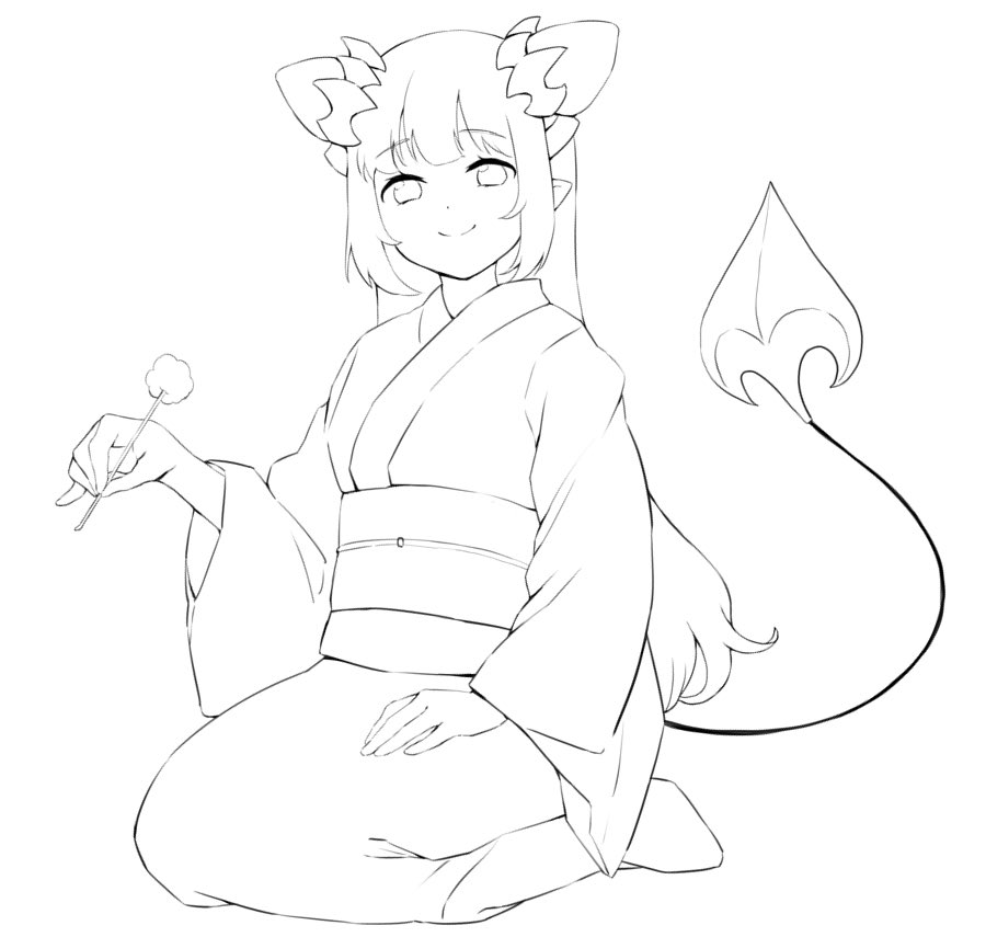 興味ある方はこの線画を自由に塗ってください 一枚目は解像度低い透過 紙かぼちゃの漫画