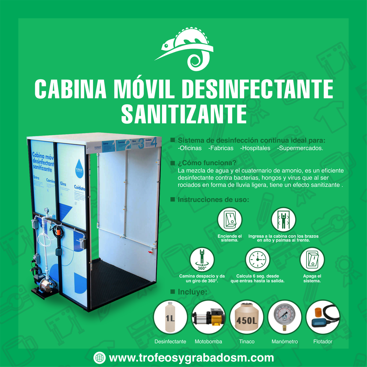 trofeos_tgm's tweet photo. MAYOR PREVENCIÓN?
CABINA MÓVIL DESINFECTANTE
TEL 8332132512 https://t.co/sftHYXPcBj