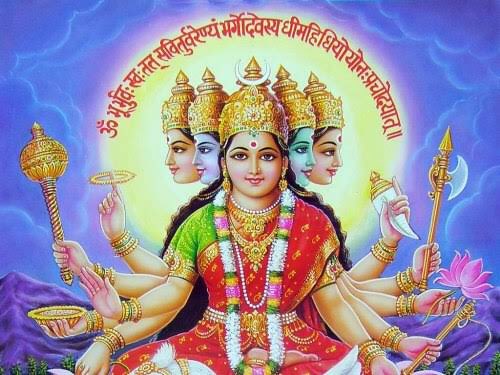 Gayatri maa is considered as the veda mata, Essentially, Maa Gayatri is seen to combine all the phenomenal attributes of Brahman. She is also worshipped as the Trimurti. Some also consider her to be the mother of all Gods and the culmination of Lakshmi, Parvati and Sarasvati.