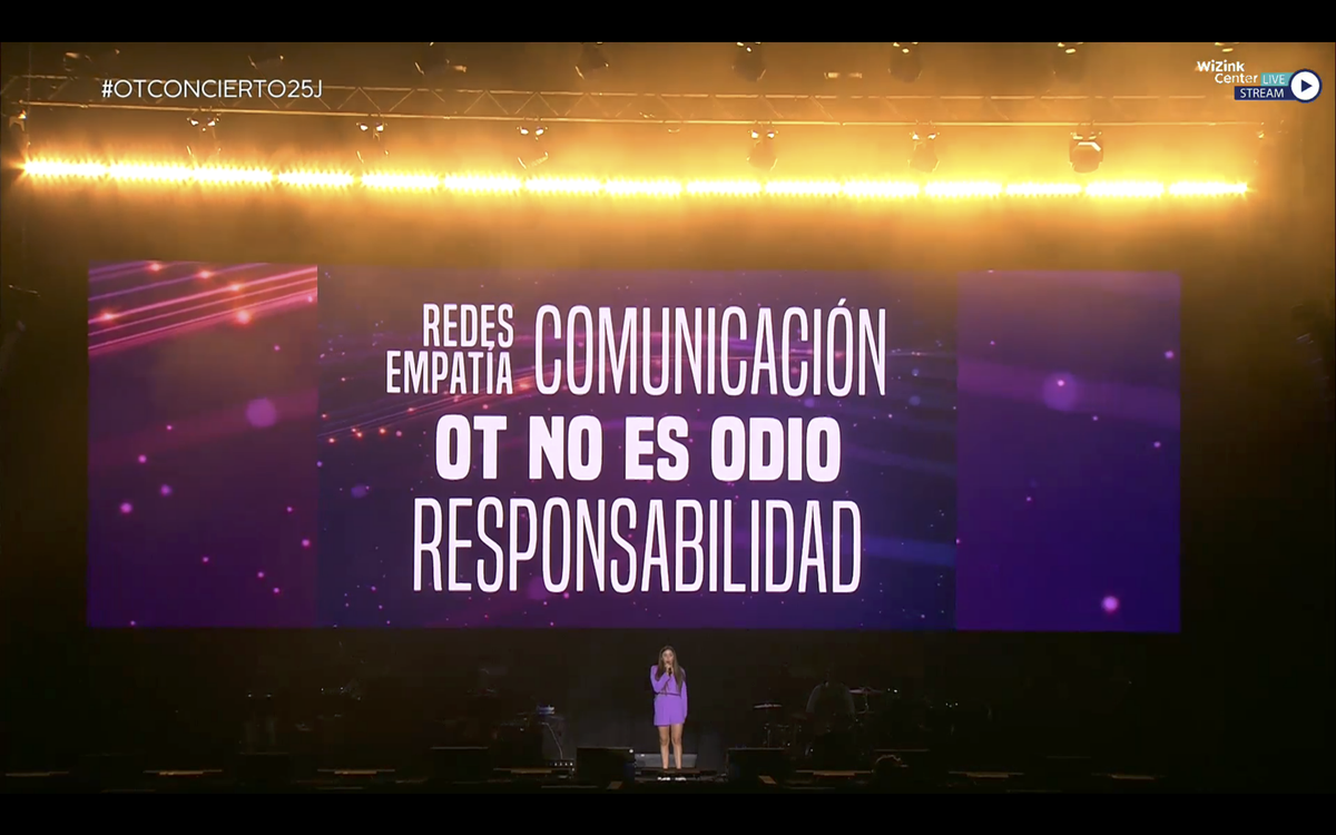 OT_Oficial's tweet photo. 🟣 OT NO ES ODIO #OTConcierto25J https://t.co/Q72TBtwNEb
