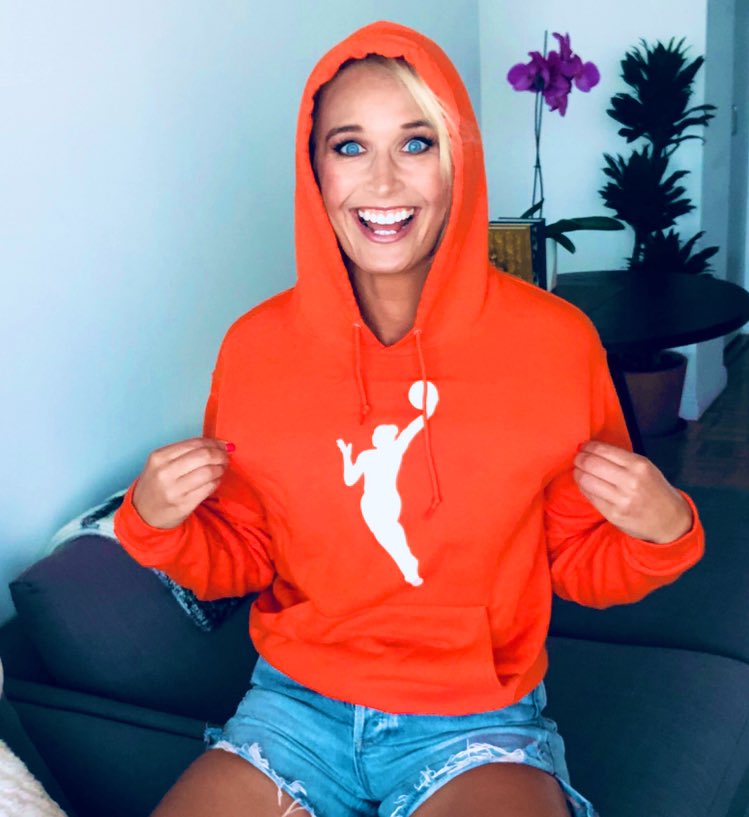 sarahkustok's tweet image. 1st day of the @WNBA season! #orangehoodie #InItForGood