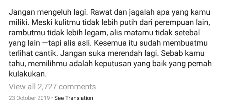 youryyar's tweet image. terima kasih sangat banyak pada @dsuperboy untuk runtutan katanya. mengingat cantik paras bukan satu-satunya jalan untuk dicintai. btw yang ditulisin istrinya, tapi yang baper kemana-mana.