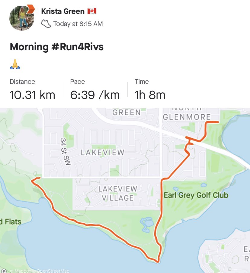 keeprunningkris's tweet photo. Praying and running for Rivs #Run4Rivs #rageforrivs #runstreak #day238 #earthathon @earthathon #GoRunHappy #yyc #runyyc #greatcanadiancrossing #GVRAT1000k #runforrivs @jacobpuzey @tommy_rivs https://t.co/dntio5EDJN