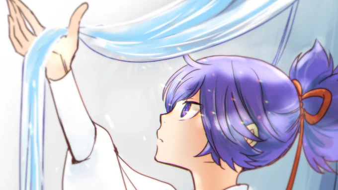 お小夜と江雪さんの髪すだれ 