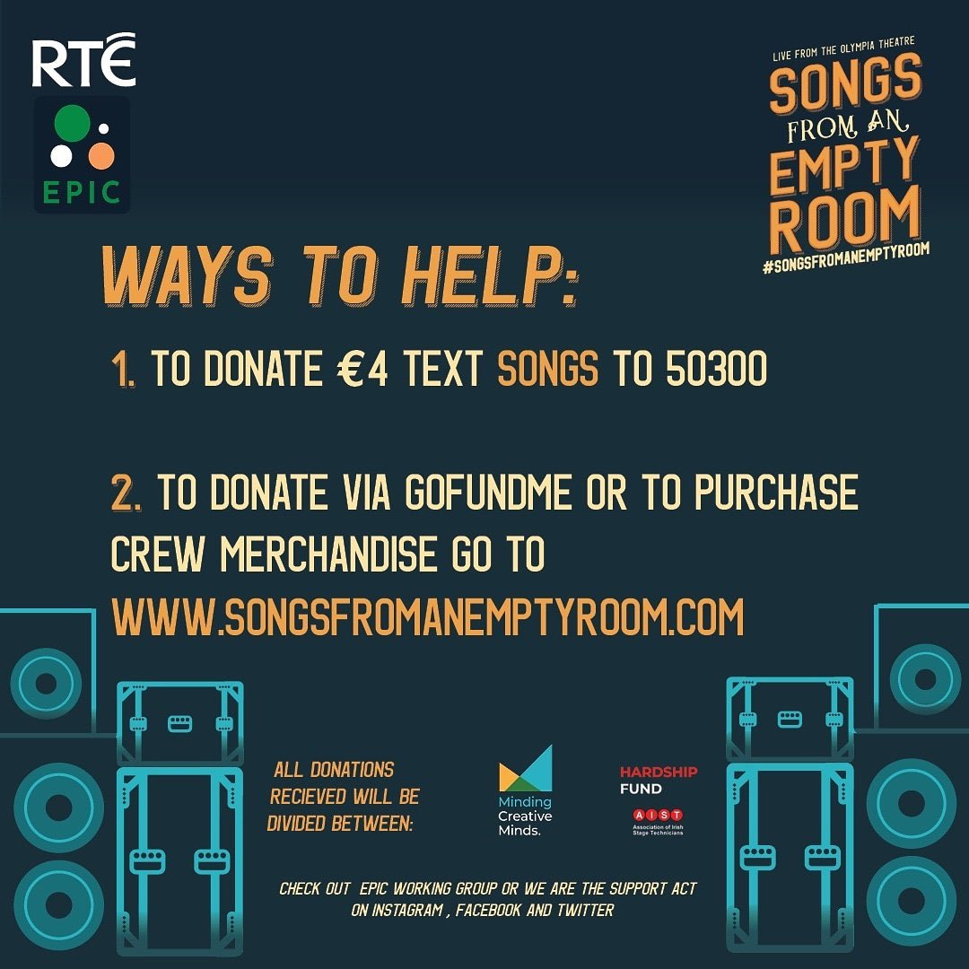 TheCoronas's tweet photo. TONIGHT AT 8.30pm
#songsfromanemptyroom #wearethesupportact https://t.co/FPPw6QtiDd