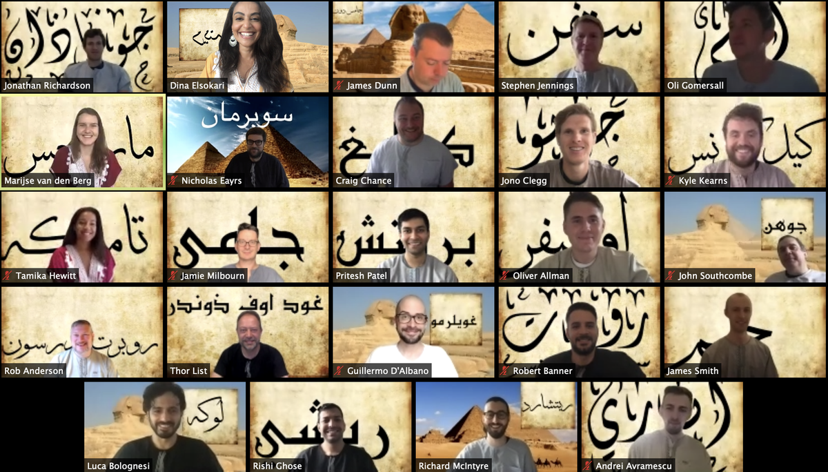 databricks's tweet photo. When it was her turn to host the team off-site, Dina Elsokari, an account executive at Databricks, chose to share her Egyptian heritage. She spent the day sharing her culture, food and history with her teammates and showing them their names in Arabic. 

#LifeAtDatabricks https://t.co/FbVPsxtfn5