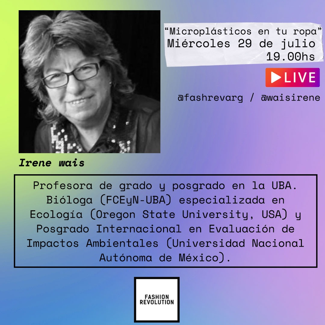 IreneWais's tweet photo. Para ir agedando: el próximo miércoles por Instagram en Vivo, estaré conversando con Jesica de @Biotico_eco para 
@Fash_RevArg sobre microplásticos. En mi cuenta de instagram @waisirene hay posteos anteriores también sobre éste y otros temas relacionados👇 https://t.co/MNKhTUdUs8