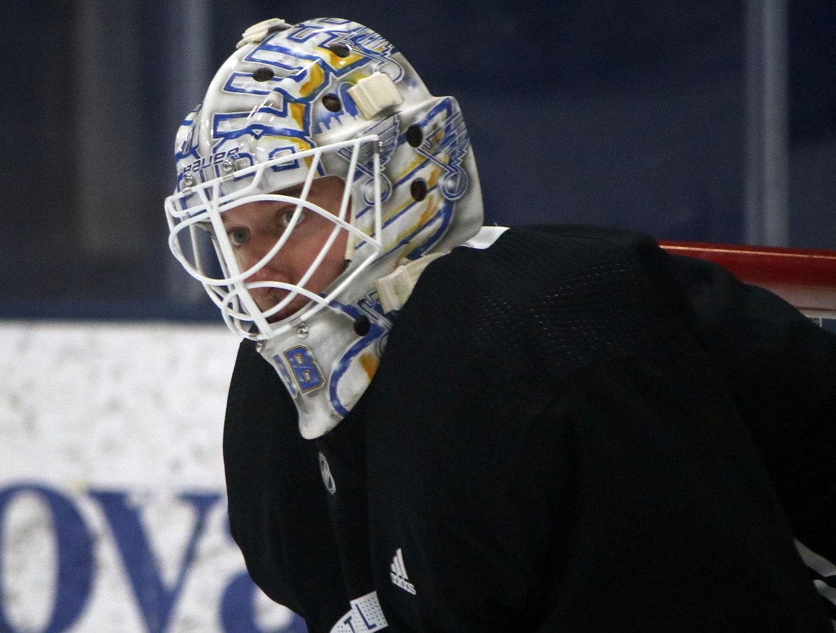 StLouisBlues's tweet photo. Wear your mask! #stlblues https://t.co/vOVe7pphRw