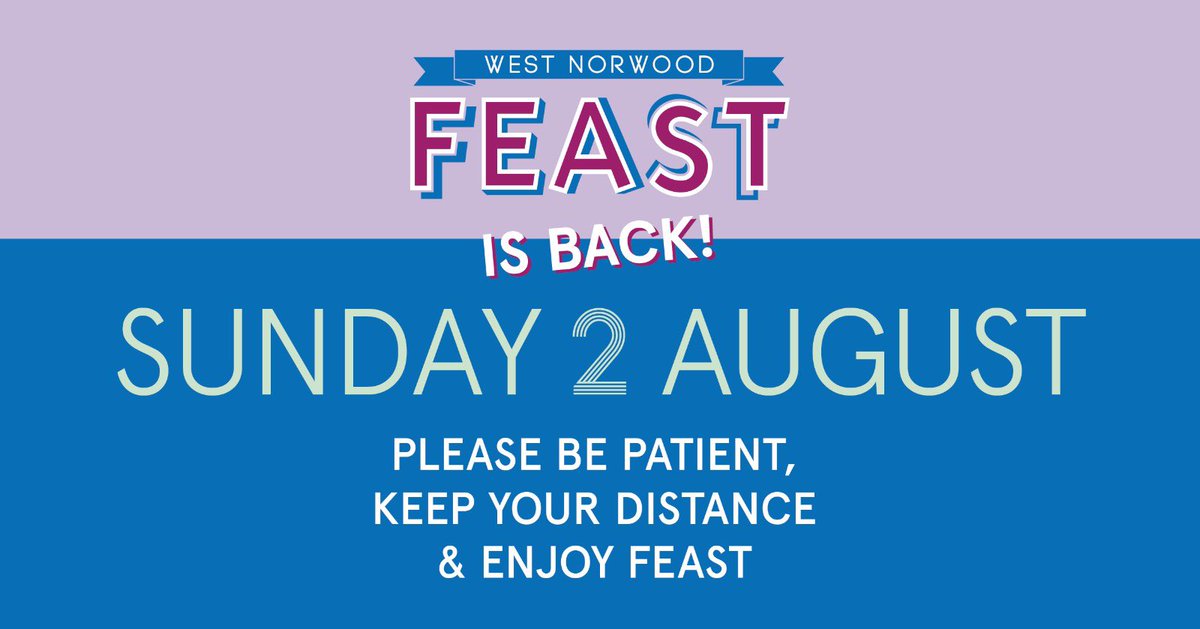 What’s that? Feast is back! Yes, really. We’ll be a bit smaller than usual, and other things have changed: but we can’t wait to see you! #westnorwood westnorwoodfeast.com/feast-is-back-… #communitymarket #communityspirit