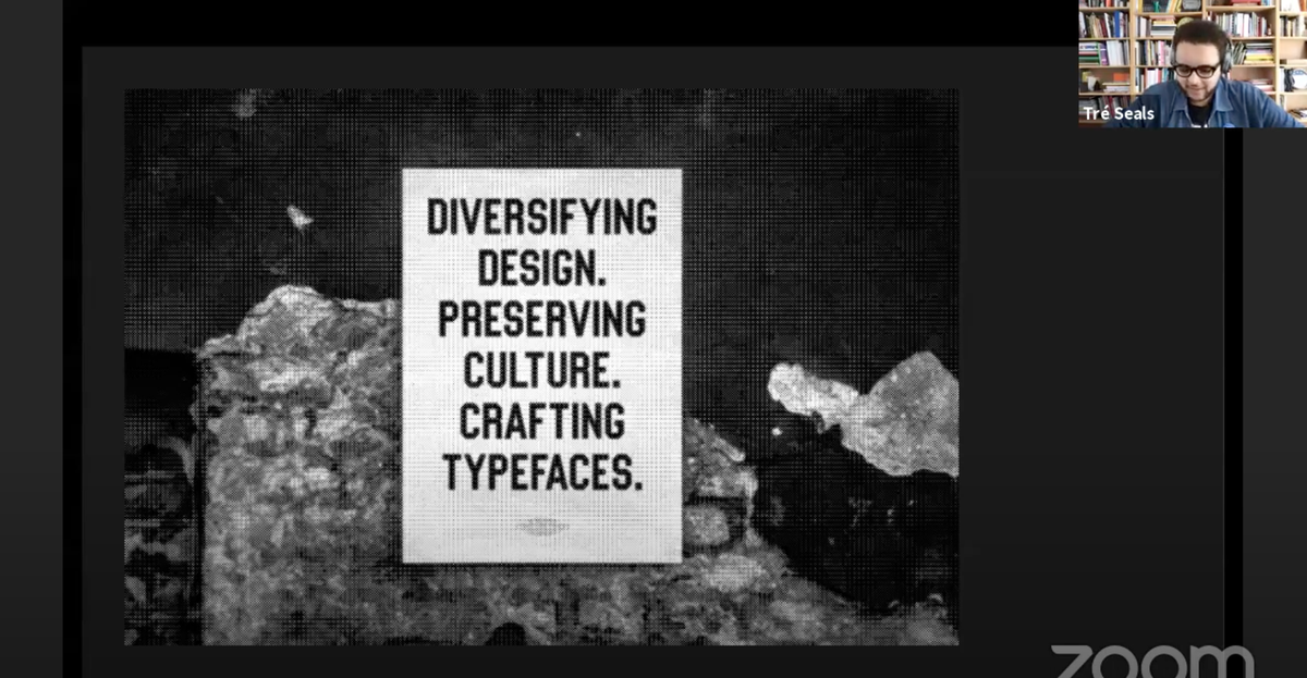 LouiseSandhaus's tweet photo. @vocaltypeco at @TypographicsNYC My heart is brimming over with such a beautiful presentation on type. On all that it does, all that it says, and all that it represents #treseals #vocaltype #typographicsnyc2020 #blacklivesmatter https://t.co/xlmbBZCjpN