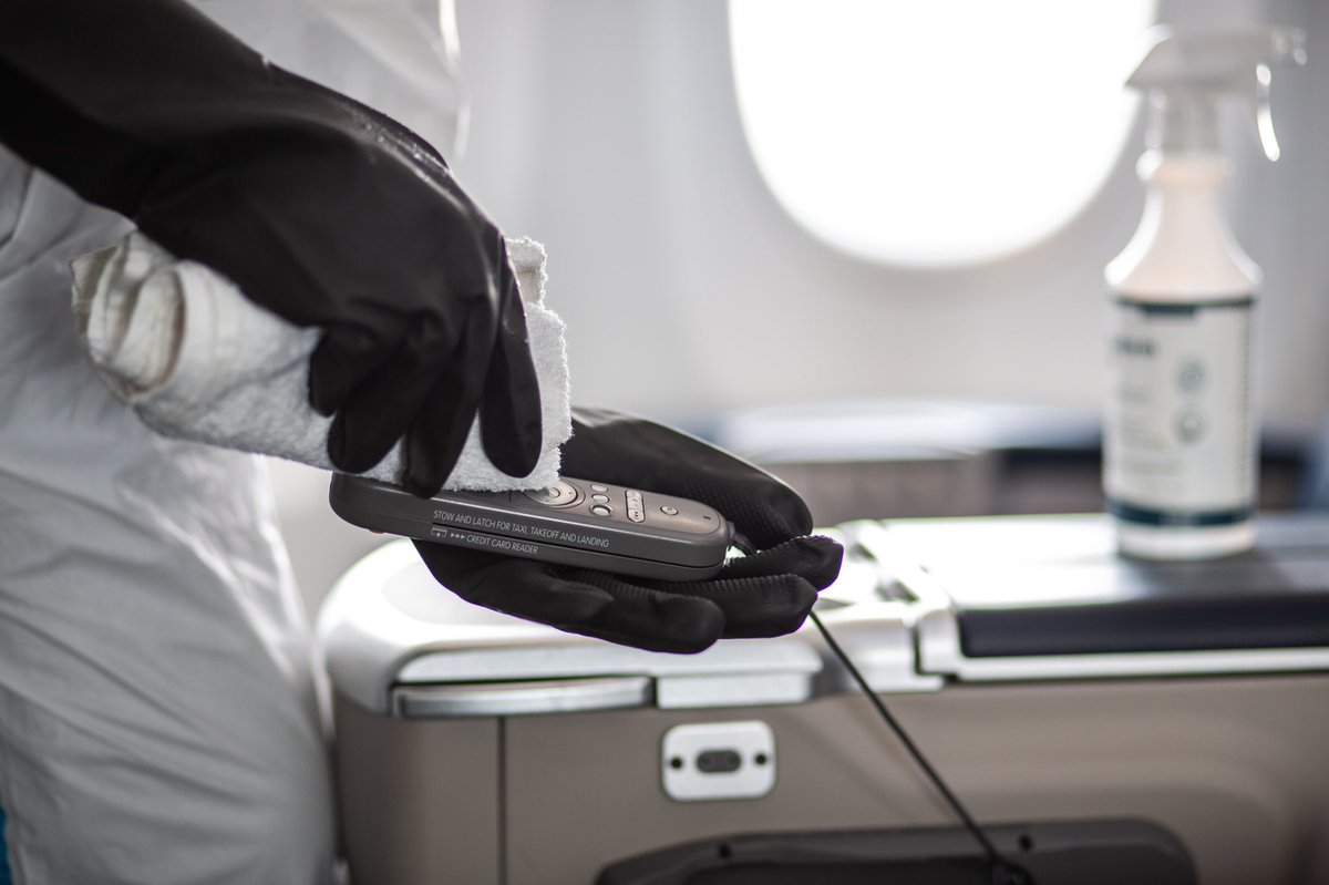 FlyRwandAir's tweet photo. Our aircraft are regularly deep cleaned &amp; disinfected and all surfaces including tray tables, IFE screens &amp; remote controls, armrests, seatbelts &amp; overhead luggage bins are thoroughly disinfected to maintain the highest standard of hygiene.

#FlyTheDreamOfAfrica
#FlySafeWithUs https://t.co/kyLrZCy10M