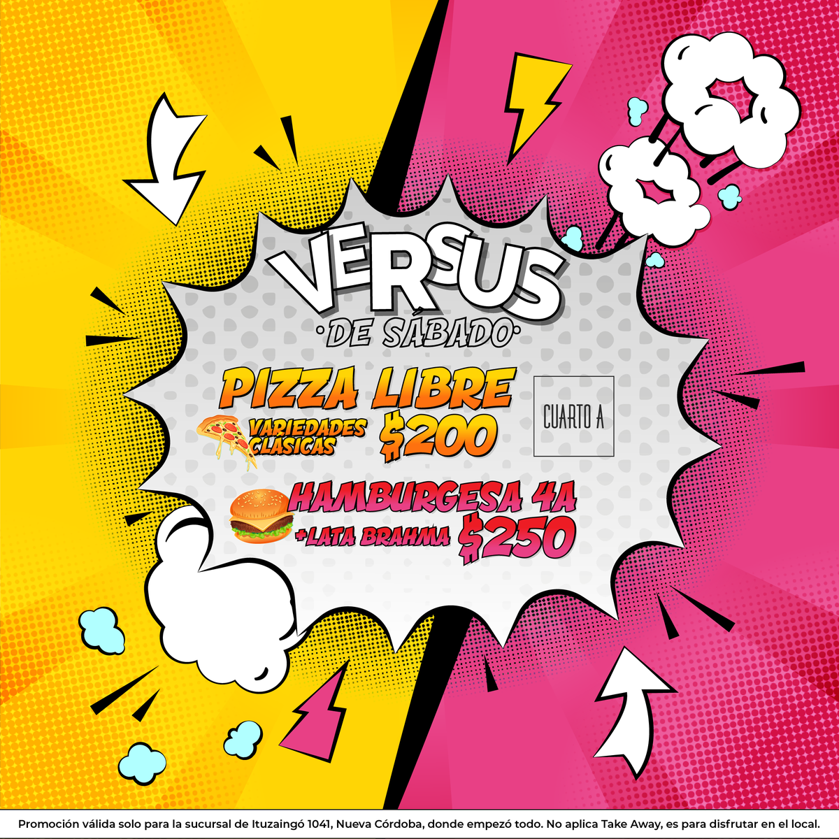 CuartoAbar's tweet image. 👊 La promo que lucha entre sí por hacerte feliz. #PanzaLlena #CorazónContento
📞 ¡Solo con reserva por WhatsApp al 3517035491! 
👀 Promo válida únicamente en la sucursal de Ituzaingó.