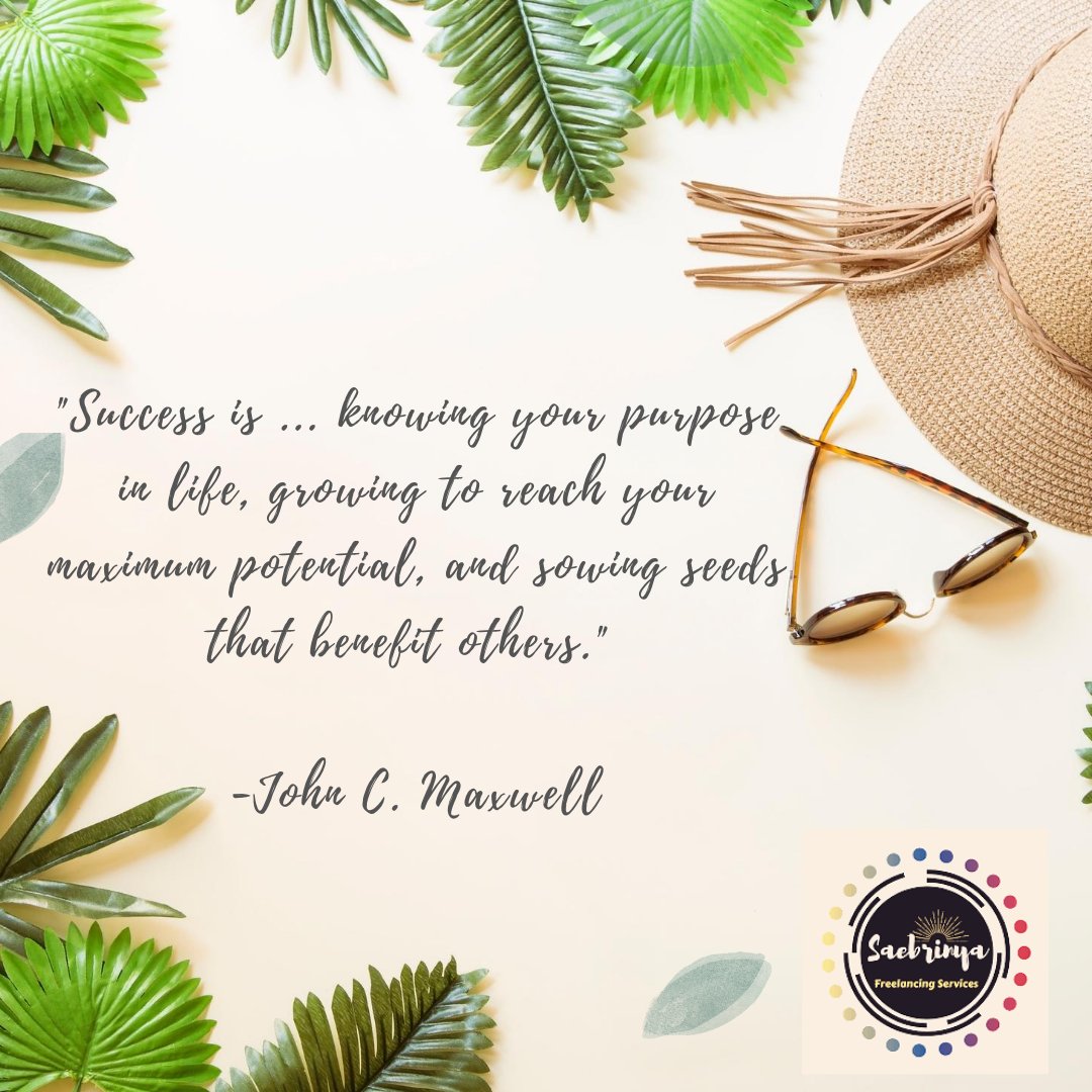 GlorudSuico's tweet photo. "Success is ... knowing your purpose in life, growing to reach your maximum potential, and sowing seeds that benefit others." -John C. Maxwell
#success https://t.co/Bw4UG6qvSI