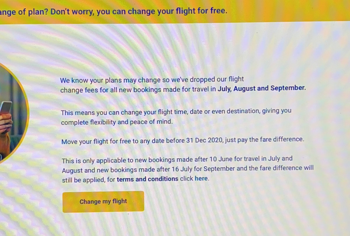 daisy_pledger's tweet photo. @Ryanair @RyanairPress so confused as to why people who book now knowing the risks are able to change their flights but those who booked flights before the pandemic was even a thing can’t, how is that fair? https://t.co/iaj6v1NYGr