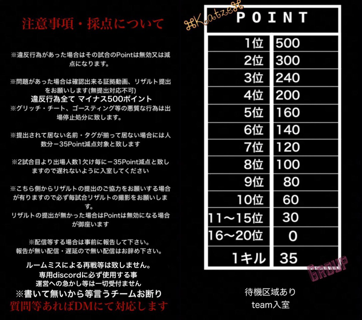 8月度⌘KML⌘リーグ戦 予選

A.8/1
B.8/2 
C.8/3 
D.8/4  
E.8/5

各ブロックの1位2位が本戦へ

追記リプの各ブロックに記入
細かい事はフライヤー・引用元を見て下さい🐈

〆30日まで

参加条件
(参加全員＋代表者)
@necokitune_ 
<a href="/katze_group/">༅</a>
Follow＋RT
拡散絶対‼️
#クインテット #リーグ戦 #予選