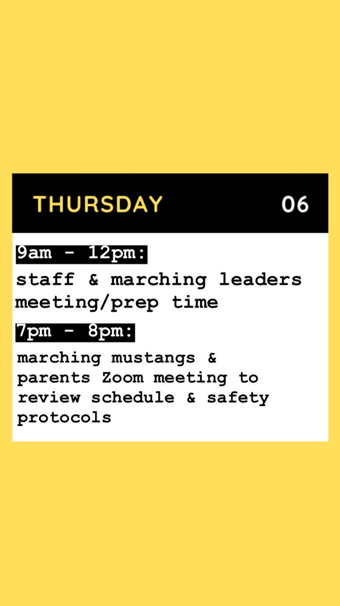 MVHSMarching's tweet photo. Marching Mustangs August Camp Updates: https://t.co/MFqHFDtfoY