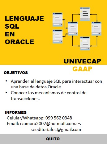 Bases de datos - Database (lnkd.in/ez8dn4p)

En agosto iniciamos  varios cursos sobre bases de datos Oracle: lenguaje SQL --  ejemplos en Oracle 19c, administración -- DBA, programación en PL/SQL, seguridad, tuning, etc.
Visítanos y cuéntanos tus intereses.