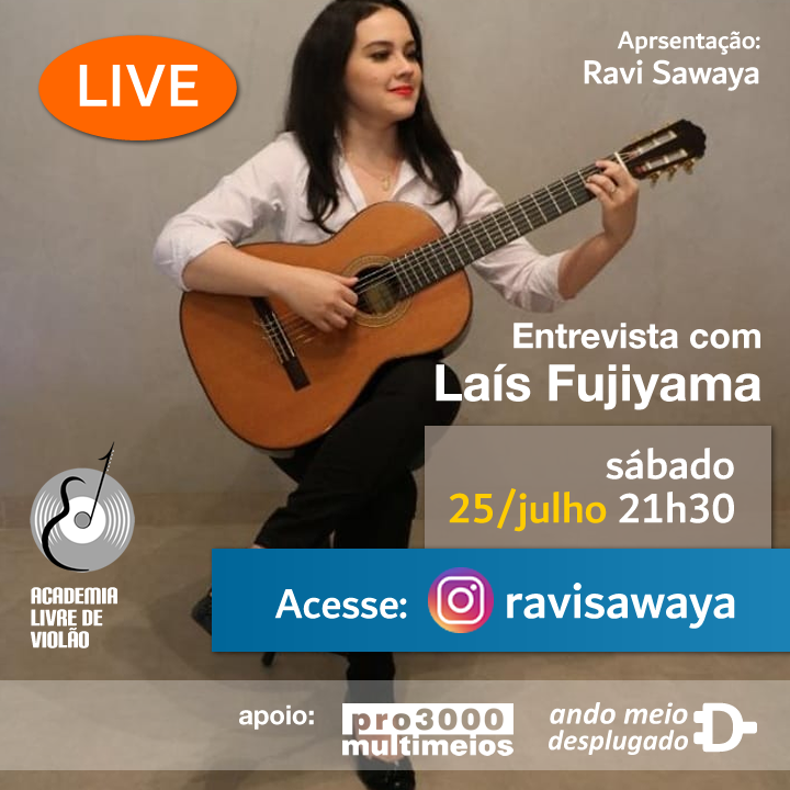 pro3000brasil's tweet photo. Neste sábado, às 21h30, live-entrevista de Ravi Sawaya (da Academia Livre de Violão) com a violonista Laís Fujiyama. Acesse https://t.co/tfIpVDJhgF #musica #violao #violonista #entrevista #ravisawaya #academialivredeviolao #andomeiodesplugado #pro3000multimeios #laisfujiyama https://t.co/vENG1MFAV9