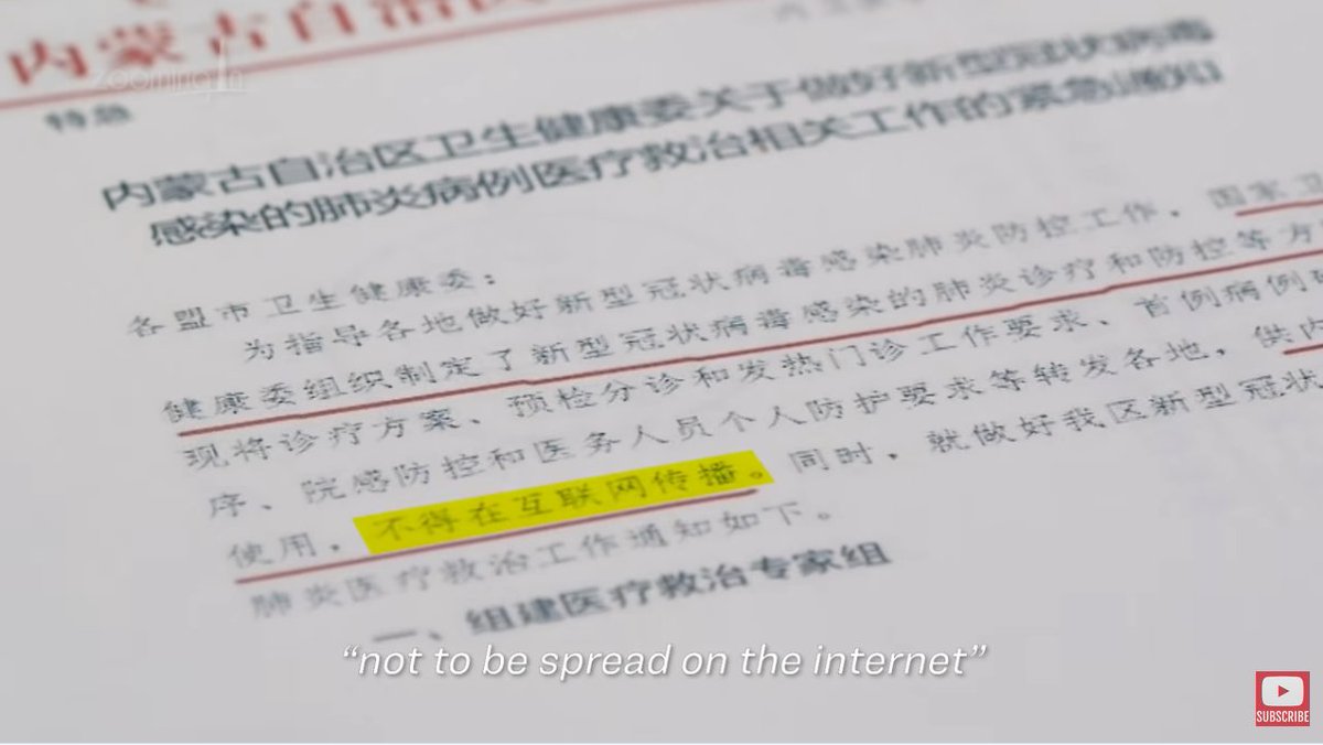 5) The Chinese Naval Military University knew about Corona Virus outbreak in December 2019 itself or sooner. It had issued warnings to the government and military, with "not to be shared on internet" instruction.