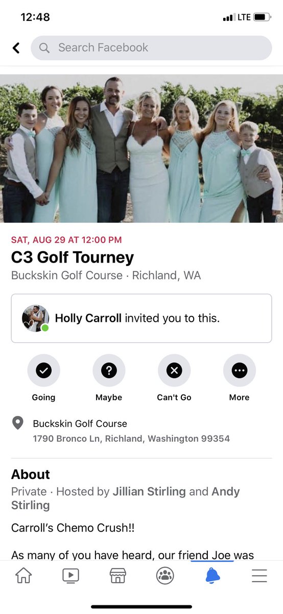 AlexisDelainie's tweet photo. pls RT: my stepdad joe was recently diagnosed with gastric cancer &amp; tricities is hosting a golf tournament to help my family with all the medical bills! if you are interested in golfing, donating or even coming down to hang out let me know!! #CarrollsCrushCancer https://t.co/rkfYCkUfrD
