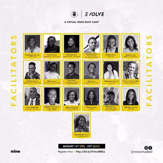mineTMabeokuta's tweet photo. Our Facilitators for Ball 2020 virtual boot camp. 💯💯

#minetm #ball2020 #evolve #teensministry #youthministry #thewealthyministry https://t.co/OevVA5Wtbe