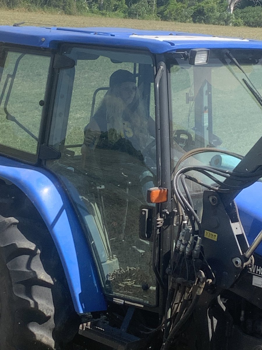 RedTractors86's tweet photo. Sisters can be useful after all! Lol #twitterless Rachell learning how to load wagons today #2ndcut  #teamDFI #startemyoung https://t.co/eaQGwKFSiT