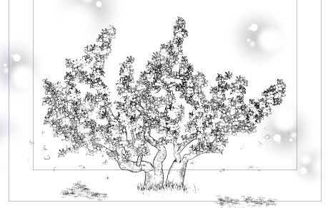 10年前に描いた桃の木と、今現在(素材の力を借りながら)描いた桃の木です。モノクロで桃の木ってどう描いたららいいんですかね…へへ…。 