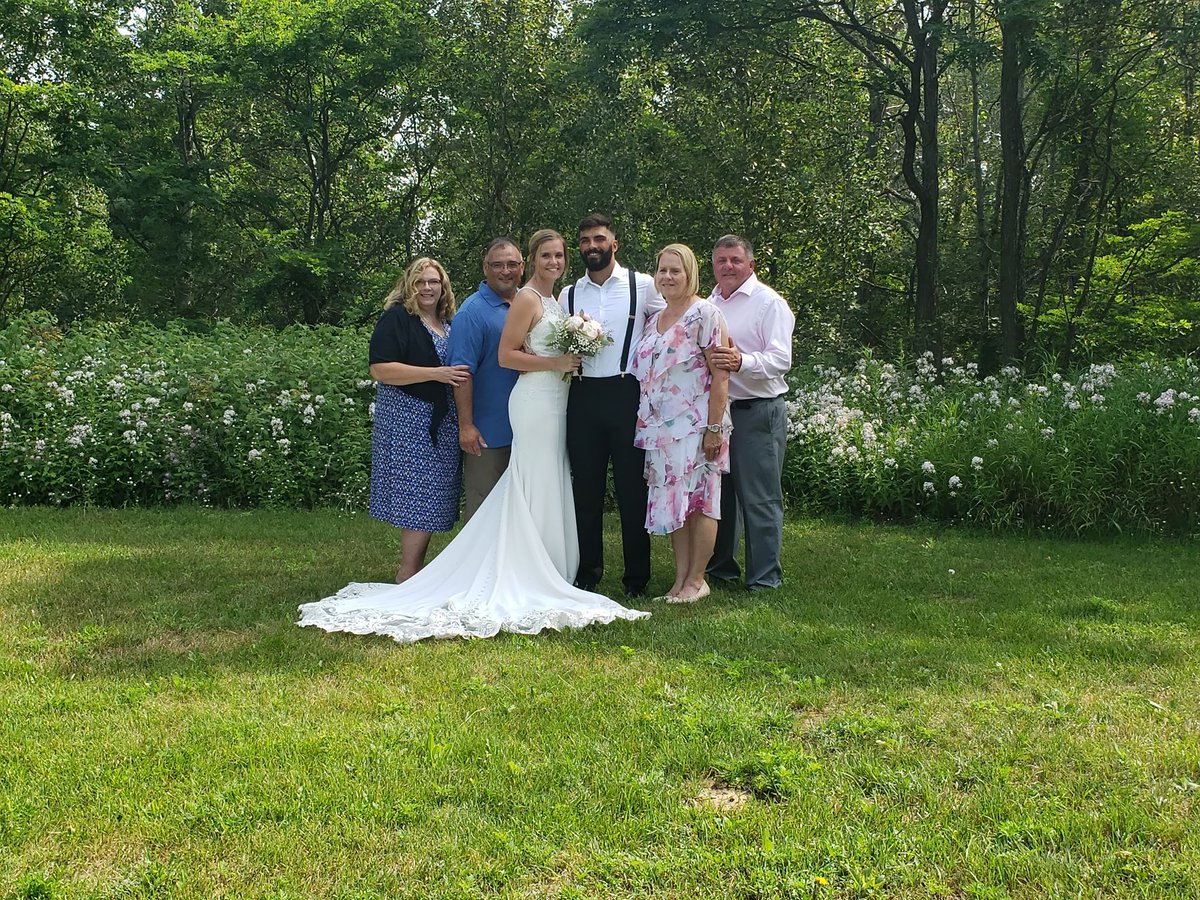 TCPitSpitters's tweet photo. PIT SPITTERS WEDDING! 🥳

Pit Spitters Pitcher, Trenton Wood, got married this morning! 💍🥰 From everyone at Traverse City Baseball we wish you and Cass nothing but the best! Congratulations you two! 

Have no fear Pit Spitters nation, Trenton will be in uniform tonight 😉 https://t.co/Fv9F25CAsP