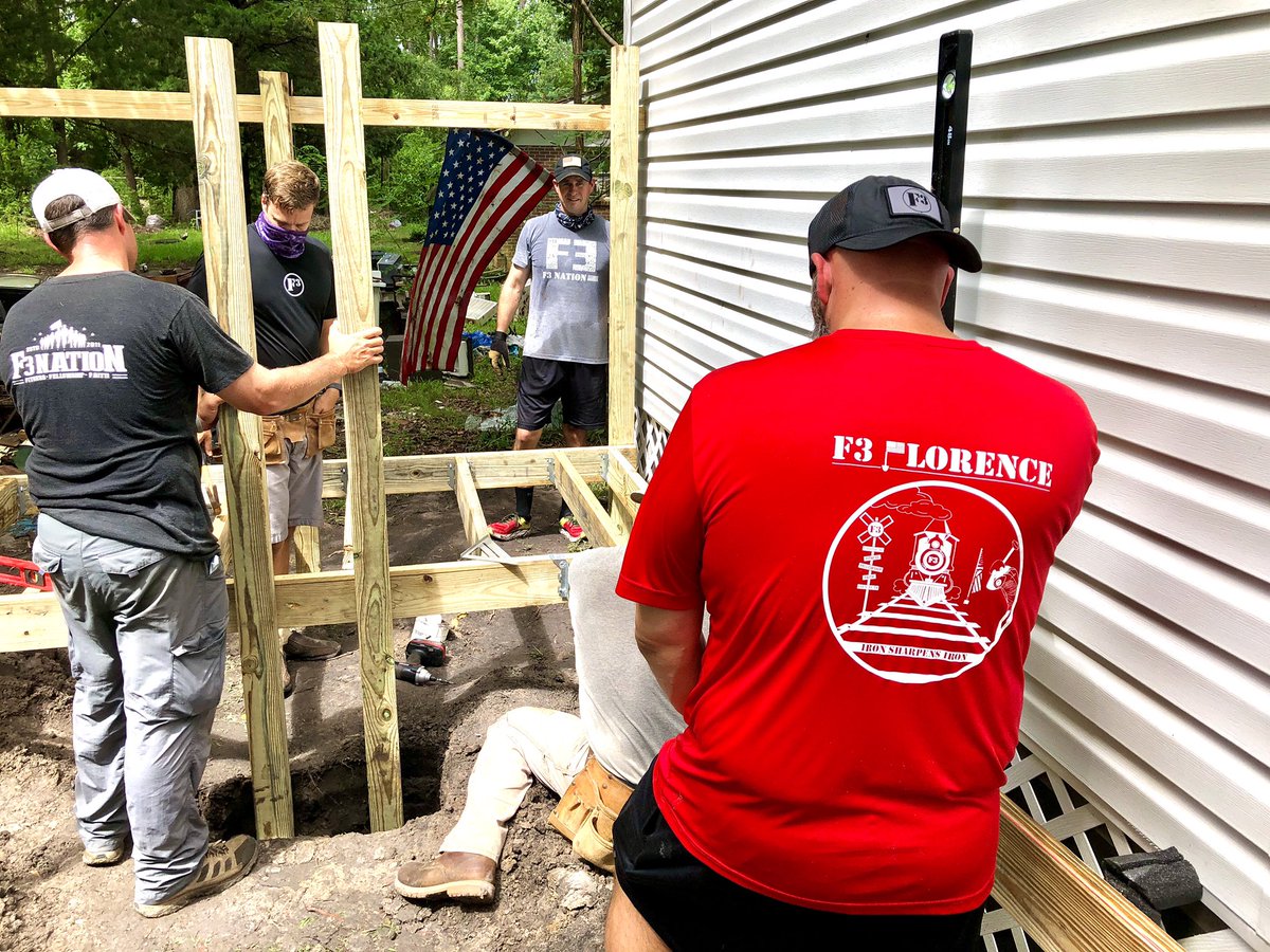 Corneliocmc's tweet photo. This is how @F3Florence does 3rdF now! @F3Nation building a wheelchair ramp for a COVID-19 survivor! https://t.co/iXcHgcBOoP