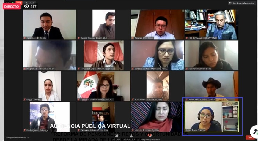 MariaCespedesc's tweet photo. #AHORA Hoy en la Audiencia Pública Virtual de la Comisión Especial Multipartidaria de Pensiones del @congresoperu tuvo la destacada participación de @tineo_susan Secretaria Nacional de Juventudes del Comité Ejecutivo Nacional del @peru_frepap .
#JuventudFrepap https://t.co/rcEhfAClWU