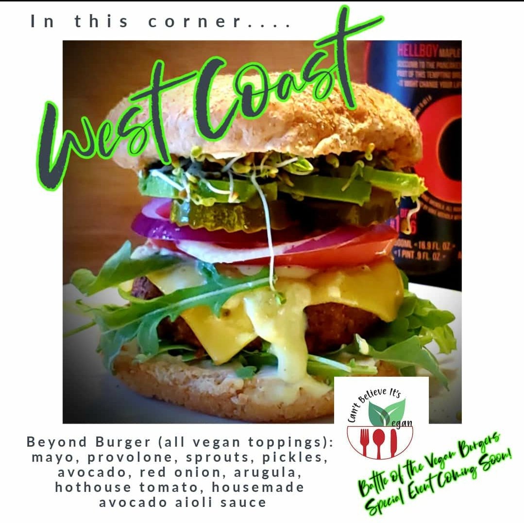 t_vegan's tweet photo. And in this corner, the West Coast burger!
Which will you pick Central Ohio?
Coming soon! Stay tuned!
#CBIVegan #blackownedbusiness #veganowners #onebitebeliever https://t.co/RHbh14IbdI