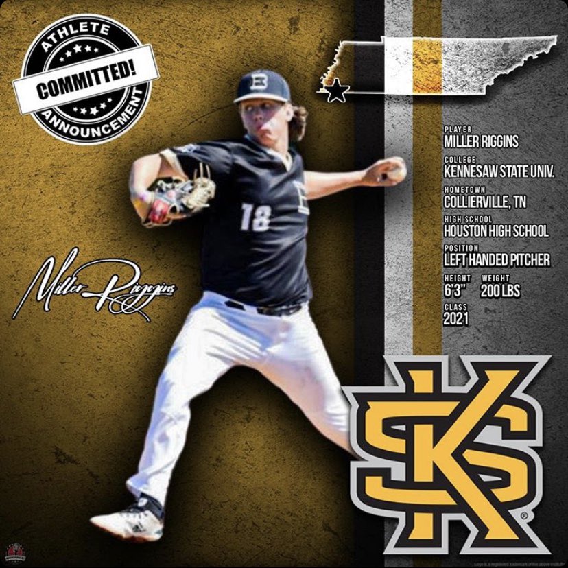 Excited and blessed to announce my commitment to play Division One baseball at <a href="/KSUOwlsBaseball/">Kennesaw State Baseball</a>! Thank you to all the coaches and people who helped me get here! <a href="/WowFactorNation/">Wow Factor Baseball</a> <a href="/EasleyBaseballC/">Easley Baseball Club</a> @PBRTennessee <a href="/WinTheLastGame/">Houston HS Baseball</a>