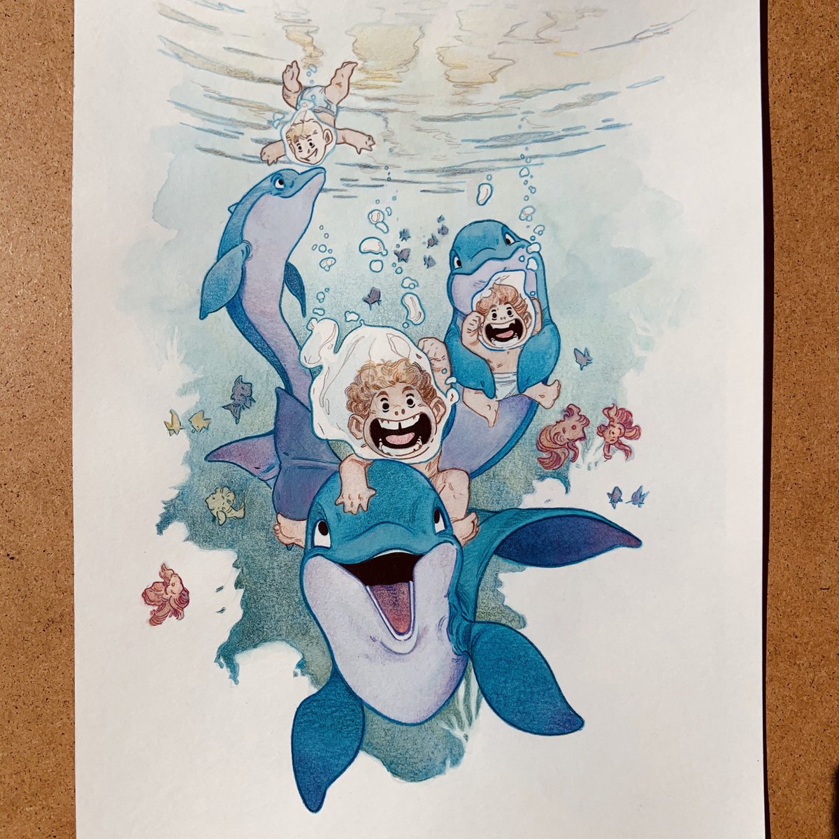 private commission
#cartoon  #color #watercolor #painting #pencil #art #amazing #pic #picoftheday #winsorandnewton #derwent #fabriano #traditional #paneloftheday #ink #drawing #mix #michelepasta #photography #brush #illustration #illustrator #dolphins #children #sea #underwater