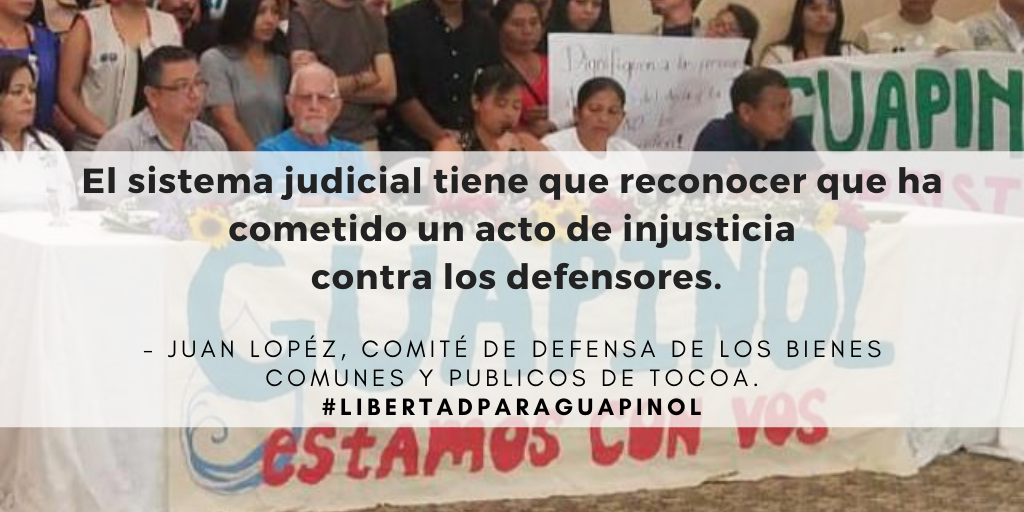 LaVozdeCOPA's tweet photo. Edy Tabora (@Edy_Tabora) twitteó: El Ministerio Público y el Poder Judicial han cometido una detención arbitraria contra los defensores de Guapinol. https://t.co/8zP7GTmZUu https://t.co/5Yydy23UNH