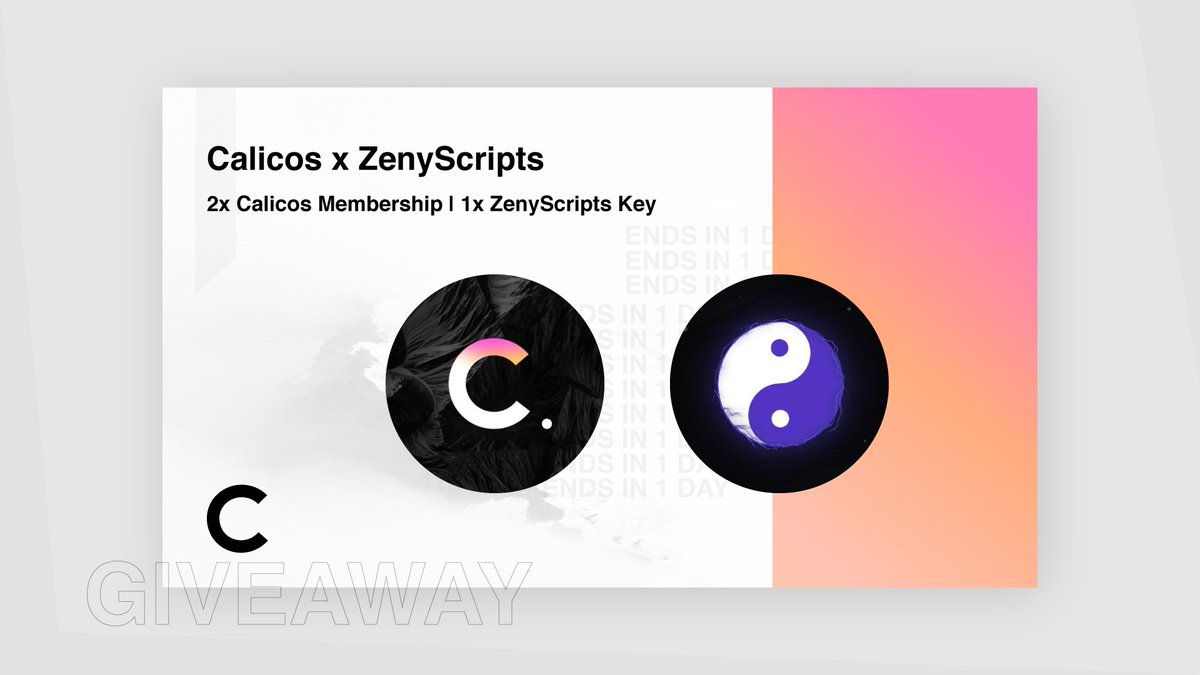 calicosIO's tweet photo. 🎉 Giveaway! 🥳

Prizes:
• 1x ZenyScripts Key
• 2x Calicos Renewal Purchase Links

To enter:
• Follow @ZenyScripts 
• Follow @calicosIO 
• RT this post
• Like this post
• Reply with #WeekendVibes https://t.co/E7yvTbAR81