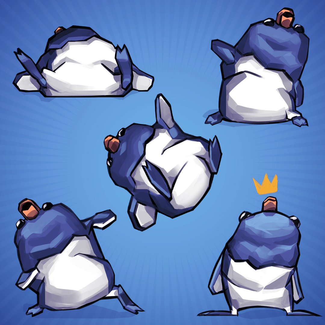 Moxvo's tweet photo. Some silly disco dancing penguins for O.O.C Disco Party, a small  twitch game we did for the #GMTK gamejam a couple weeks ago !
 #gamedev #2dart #conceptart #discodancingpenguins https://t.co/TJ2zPL5Ii6