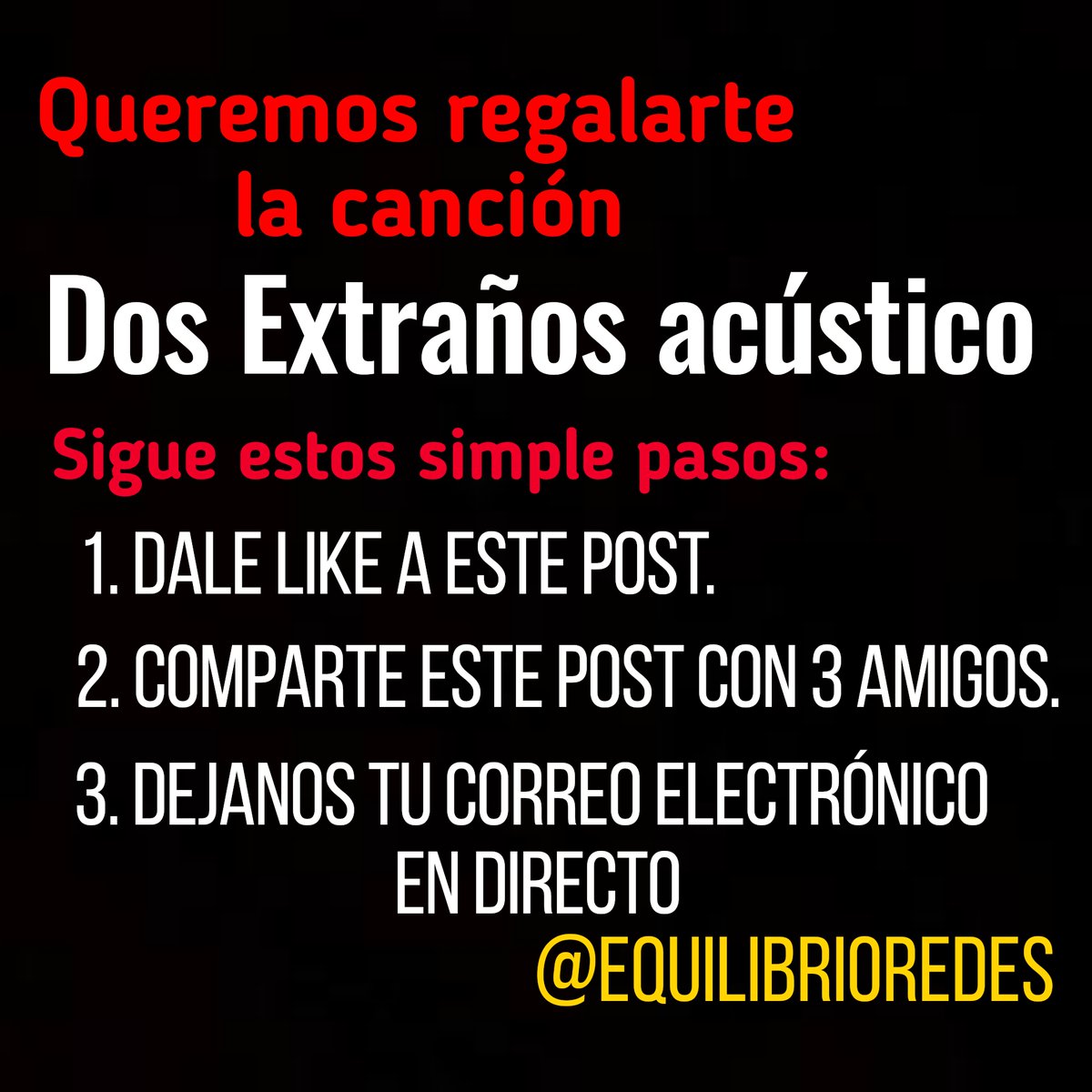 vitomusica's tweet photo. Hola a todos, como estan? Queremos regalarte la canción DOS EXTRAÑOS ACÚSTICO, sigue estos simples pasos. https://t.co/kRJXMjmgfg