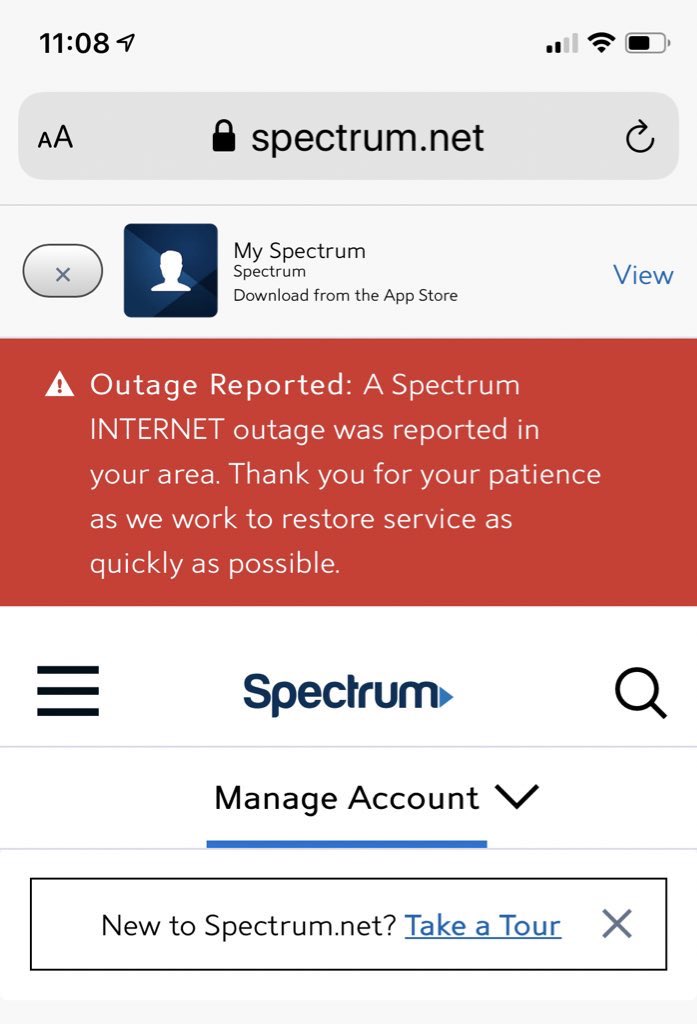 spectrum outages in your area