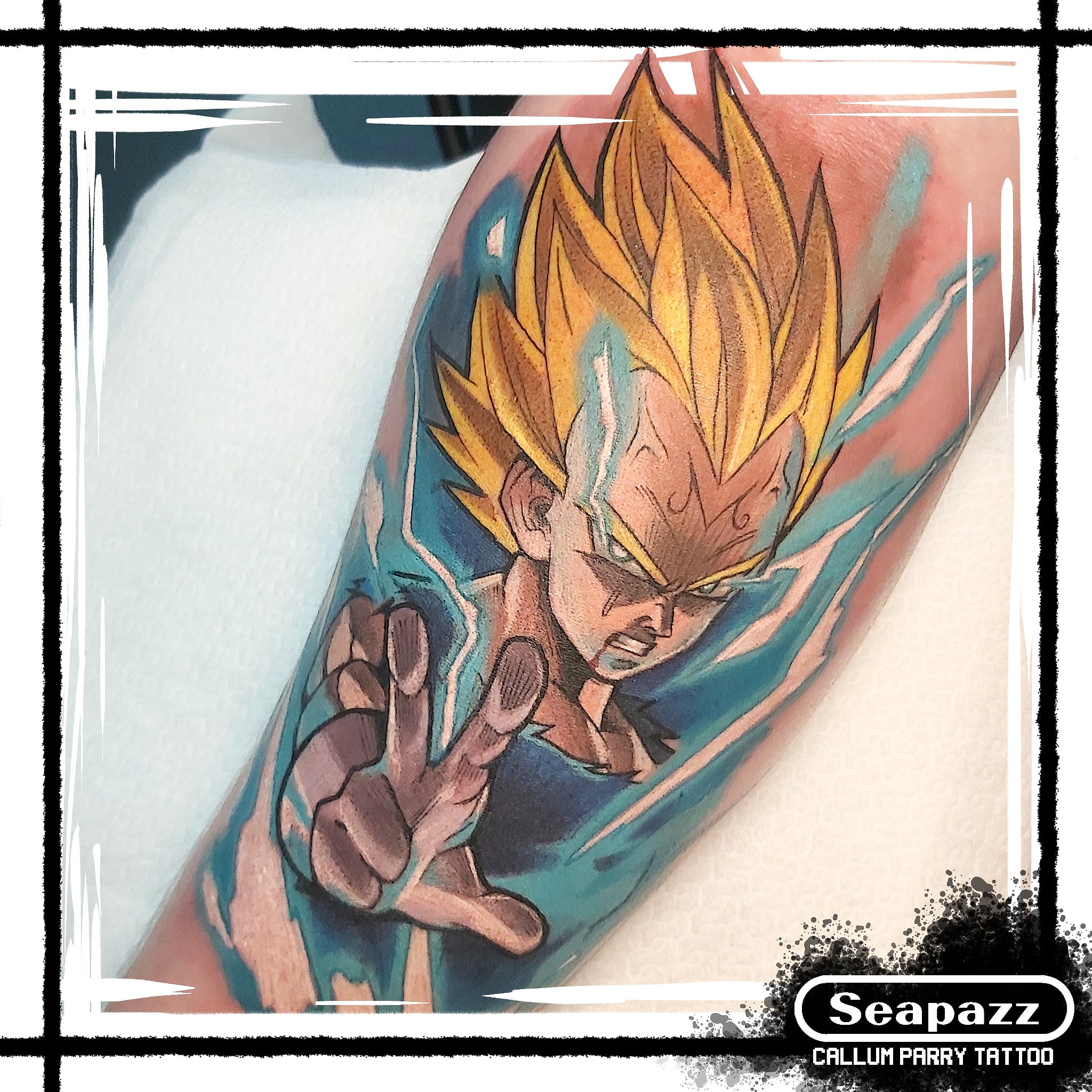 Got my vegeta tattoo done finally! : r/dbz