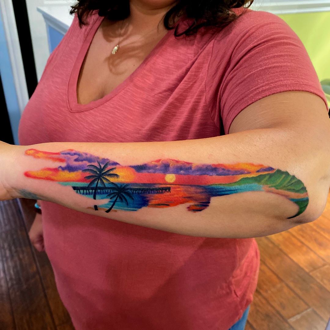 14 Beautifully Done Ocean Sunset Tattoos Design Press