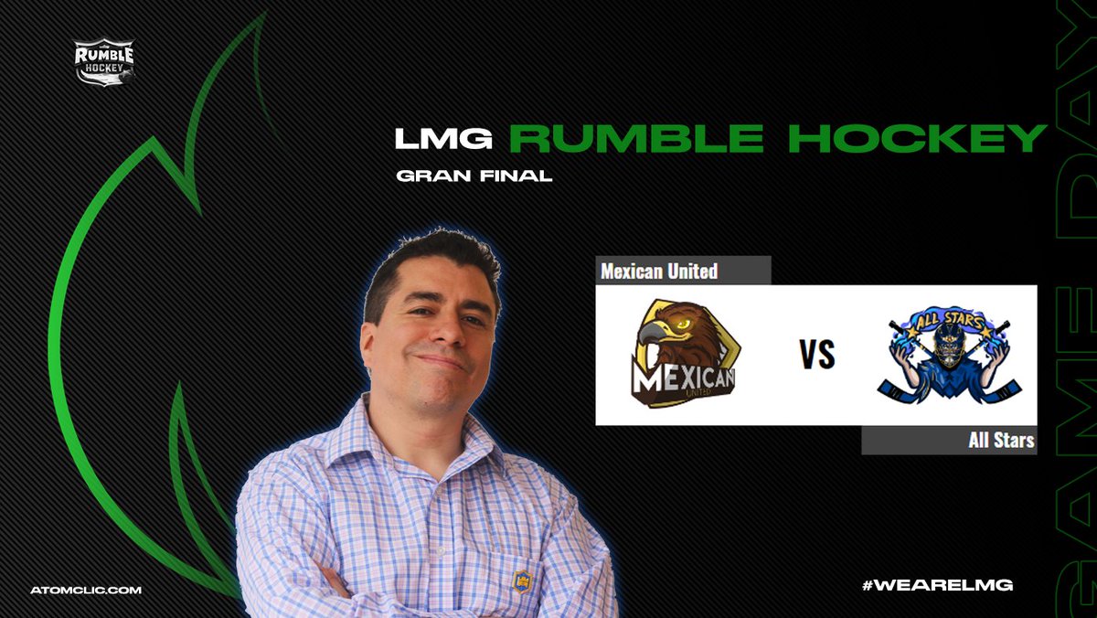 Gran Final 🏒❗ <a href="/rumble_hockey/">Rumble Hockey 🏒</a> 

Hoy tenemos la Gran Final entre:

🛡 <a href="/Mexican_United1/">Mexican United</a> 🆚️ <a href="/AllStarsRS/">All Stars RS</a> 
⏰ 4pm 🇲🇽 || 11pm 🇪🇸

Por el canal de <a href="/TheGameHuntah/">TheGameHuntah</a> 
¡ Los esperamos !

trovo.live/TheGameHuntah