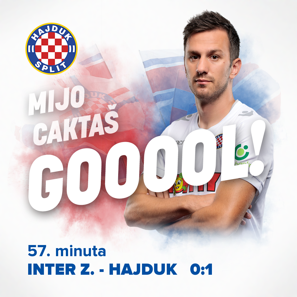 hajduk's tweet photo. 57 GOOOOOOOOOOOOL! 
Mijo Caktaš! 
Inter Z. - #Hajduk 0:1!
#AjmoBijeliAle #IntHaj https://t.co/4Zhdjv2MUi