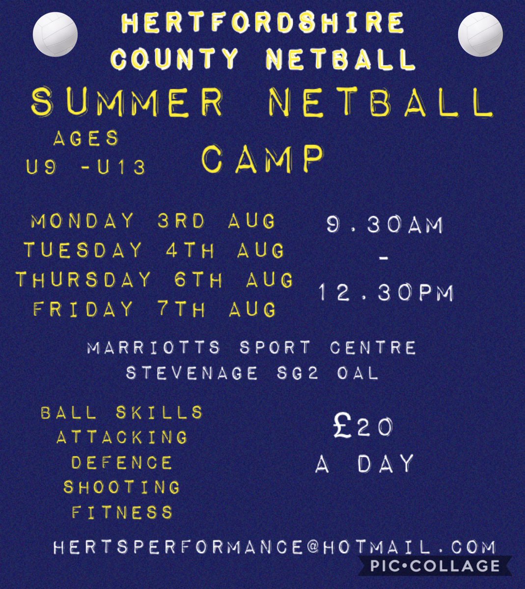 HertsPerformanceNetball (@hertsacademies) on Twitter photo Calling all netball players who’d like to train this summer - limited numbers to ensure Covid safe! forms.gle/C1aXPxXFSAaY1S… for more information please email Hertsperformance@hotmail.com Calling all netball players who’d like to train this summer - limited numbers to ensure Covid safe! forms.gle/C1aXPxXFSAaY1S… for more information please email Hertsperformance@hotmail.com