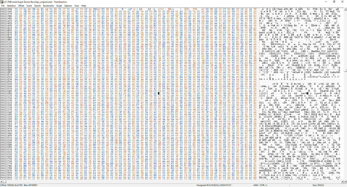 SfvTfl's tweet photo. So you want to mod #SuperTecmoBowl huh? 

Bonus points if you can tell the significance of my cursor location. :) https://t.co/hKhDtCuFeH