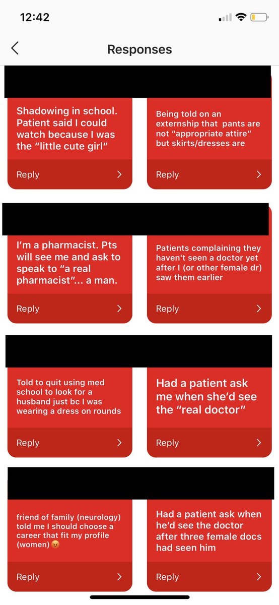 How pervasive is sexism in medicine today? I asked my female Instagram folllwers: doctors, nurses, NPs, PAs, if I could anonymously share their responses to the question “What has been your experience with sexism in medicine?”... everyone should read every... single... word.