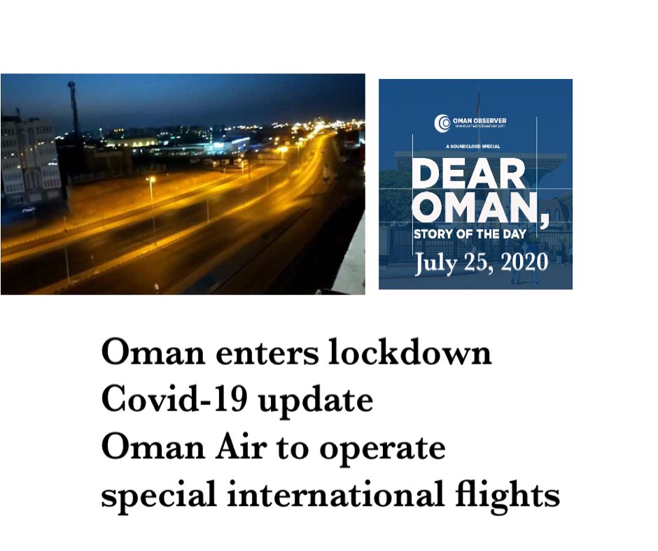 OmanObserver's tweet photo. Oman enters lockdown, Covid-19 update, Oman Air to operate, special international flights
#DearOman #OmanObserver #Oman #lockdown https://t.co/Ddcc20hQ9G https://t.co/aH6wbNEayc