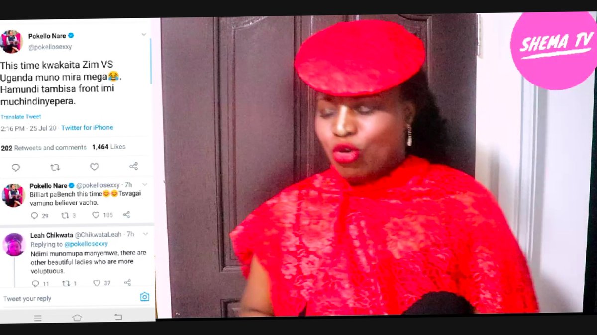 SHEMATV1's tweet photo. Pokello Nare reacts to Twimbos indirect and direct comments about Fâkê post and Sandra Ndebele!
https://t.co/Qt1zIEHnsa https://t.co/quooVE6ueS