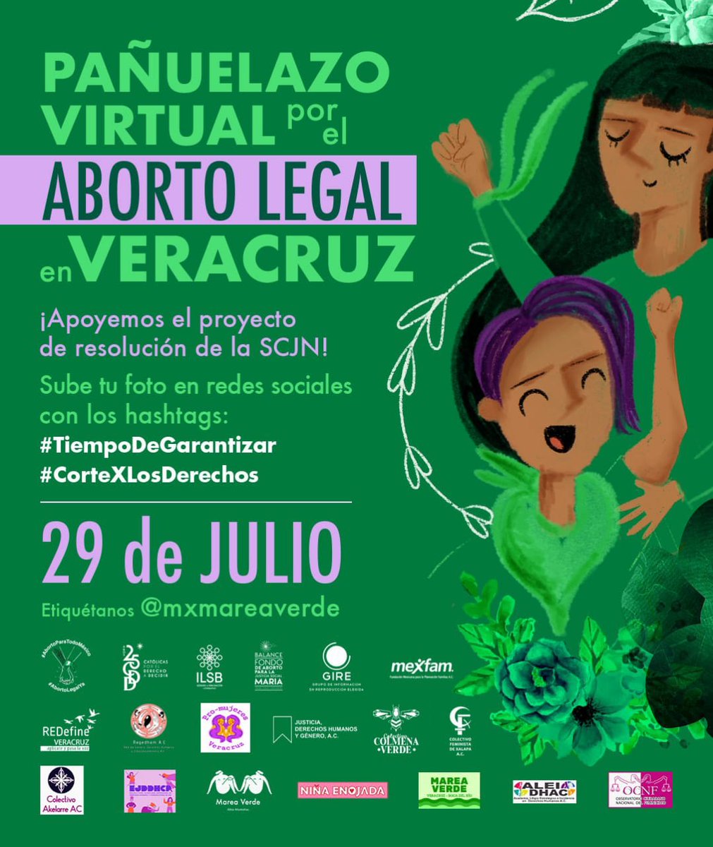 ComFeministaAgs's tweet photo. Miércoles 29 pañuelazo virtual por el aborto legal en Veracruz.
Apoyemos el proyecto de resolución de la SCJ!!
#TiempoDeGarantizar
#CorteXLosDerechos 
#MujeresXDerechosAgs https://t.co/Z4DWdS7d8h