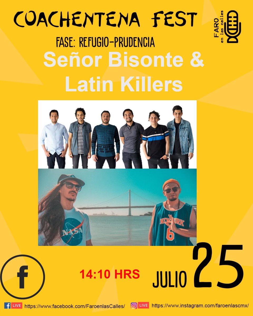FaroenlasCalles's tweet photo. #CoachentenaFest tiene indie y ritmo este día a cargo de @SrBisonte &amp; @LatinKillers https://t.co/DZu0KCEB3b