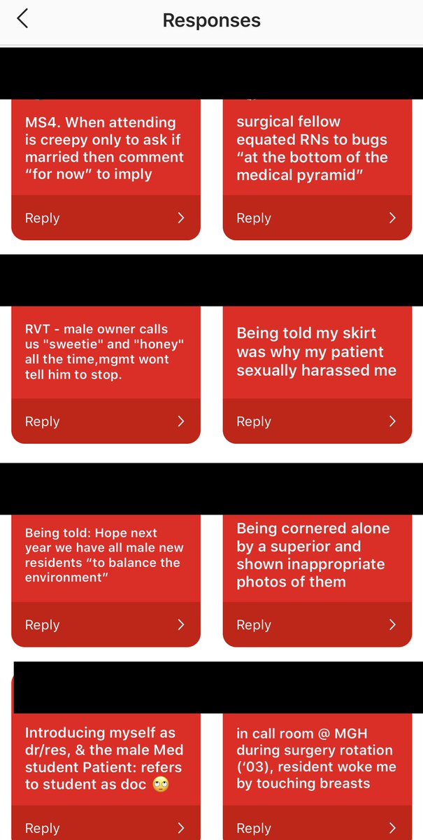 How pervasive is sexism in medicine today? I asked my female Instagram folllwers: doctors, nurses, NPs, PAs, if I could anonymously share their responses to the question “What has been your experience with sexism in medicine?”... everyone should read every... single... word.